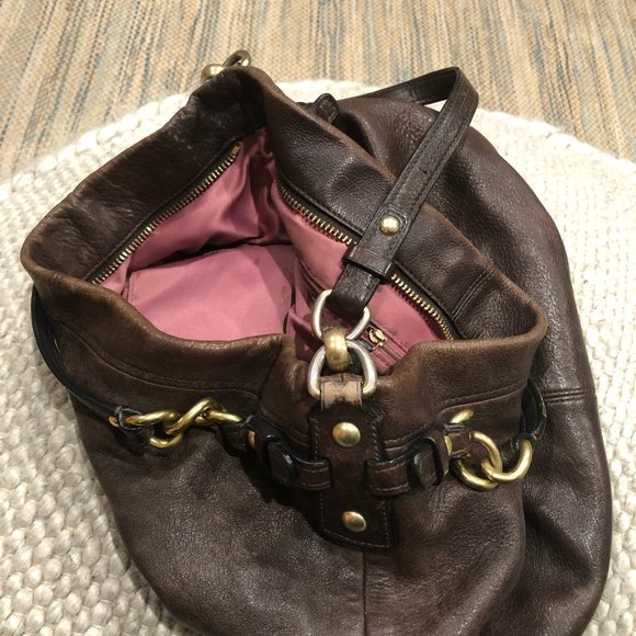 Coach Large Brown Pebble Leather Brooke Convertible Hobo/Shoulder Bag - Picture 7 of 7